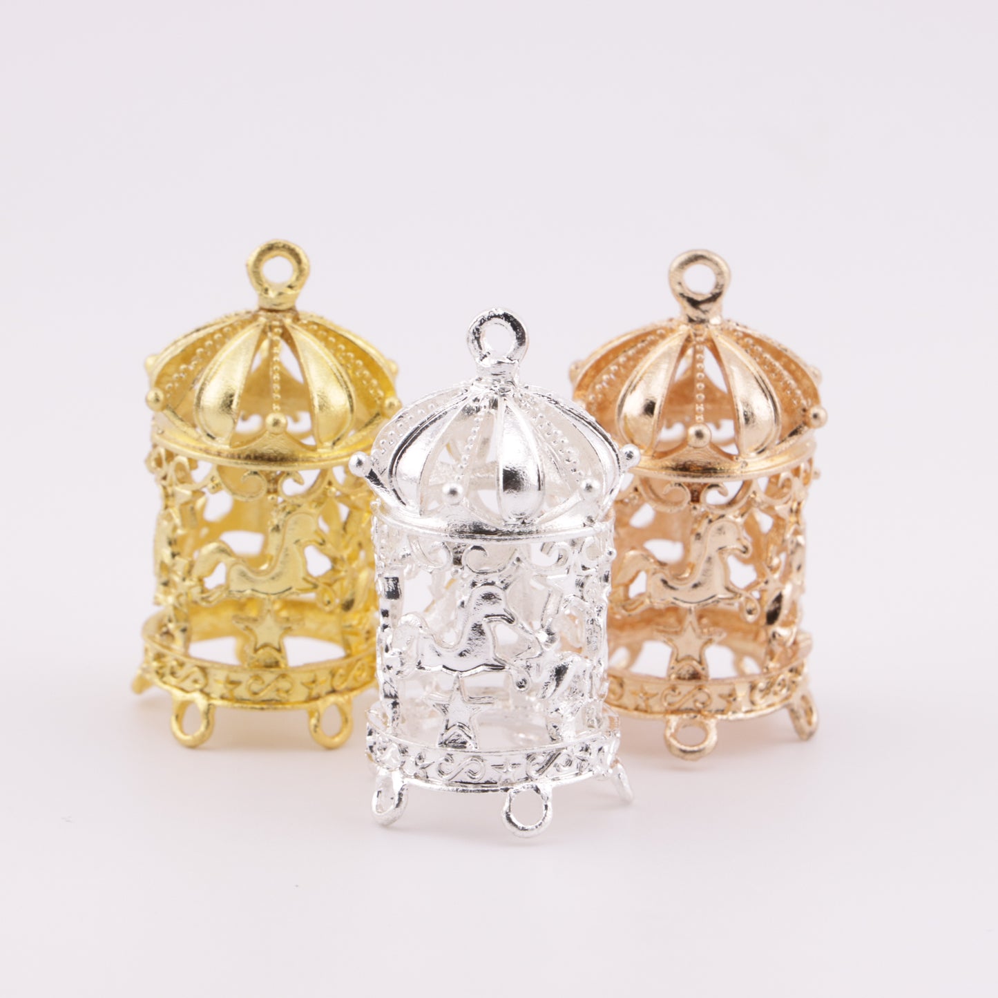 FS6010- Rotating Carousel Metal Lanterns, Five Hanging Sets