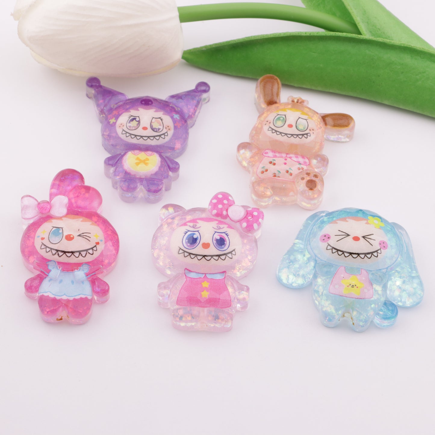 FS6026- Labubu Glitter Resin Beads