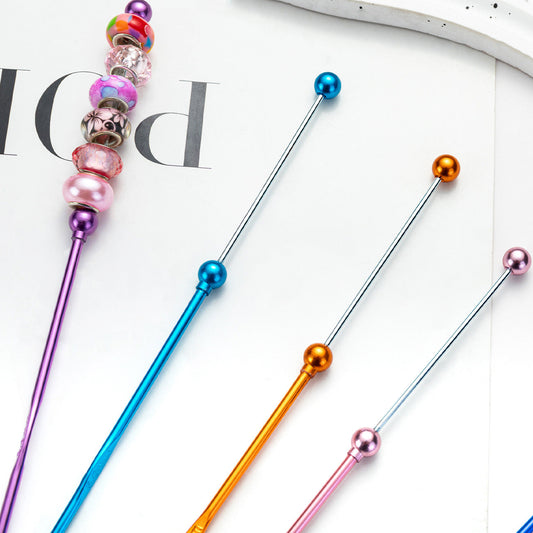 FS0276-3MM DIY Beadable Metal Crochet Hook Bearded Knitting Tool Needle in Solid Colors