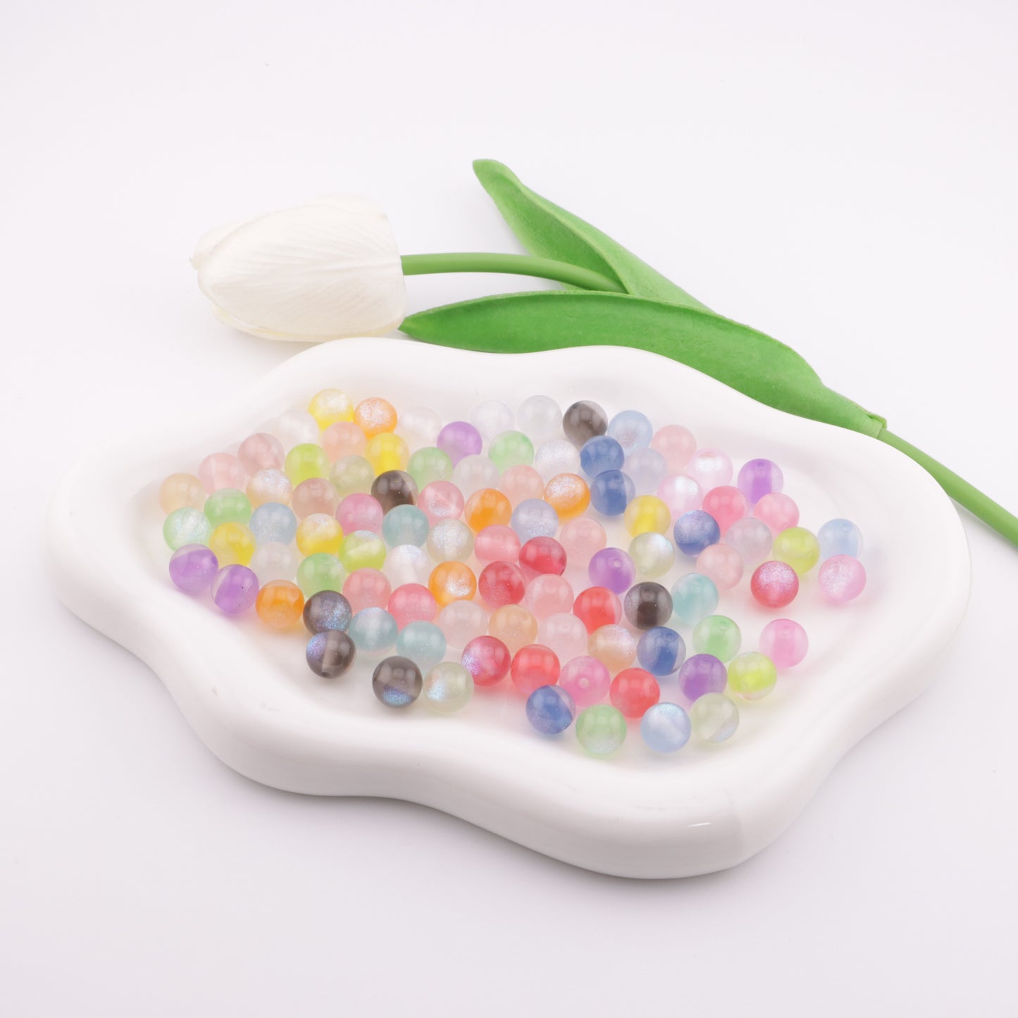 FS6034- 10Mm Optically Variable Glow-In-The-Dark Resin Beads