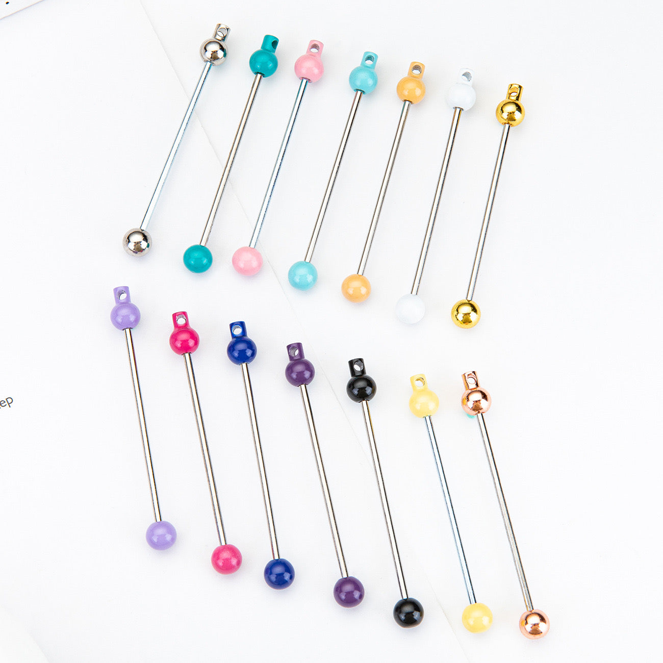 FS0268- 5.8cm*0.2cm DIY Beadable Bar for Keychains in Solid Colors