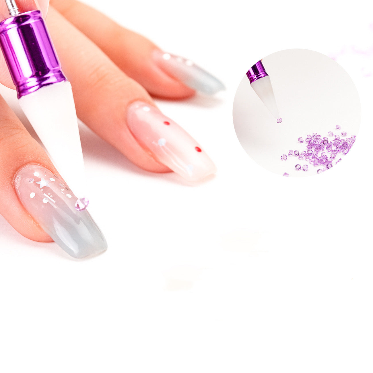 FS0233- Beadable Double-headed Drill Pen Nail Tools