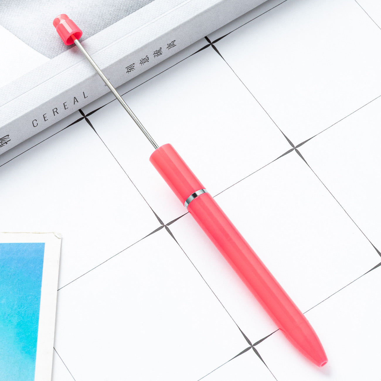 FS0192- 10Pieces New Style Plastic Beadable Pens - Beaded Pens in Solid Colors