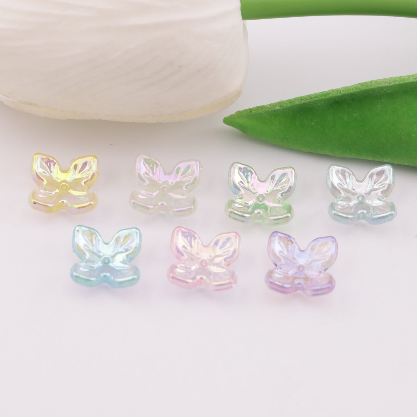 FS6042- Approximately 15mm Acrylic Electroplated Glow-In-The-Dark Flowers