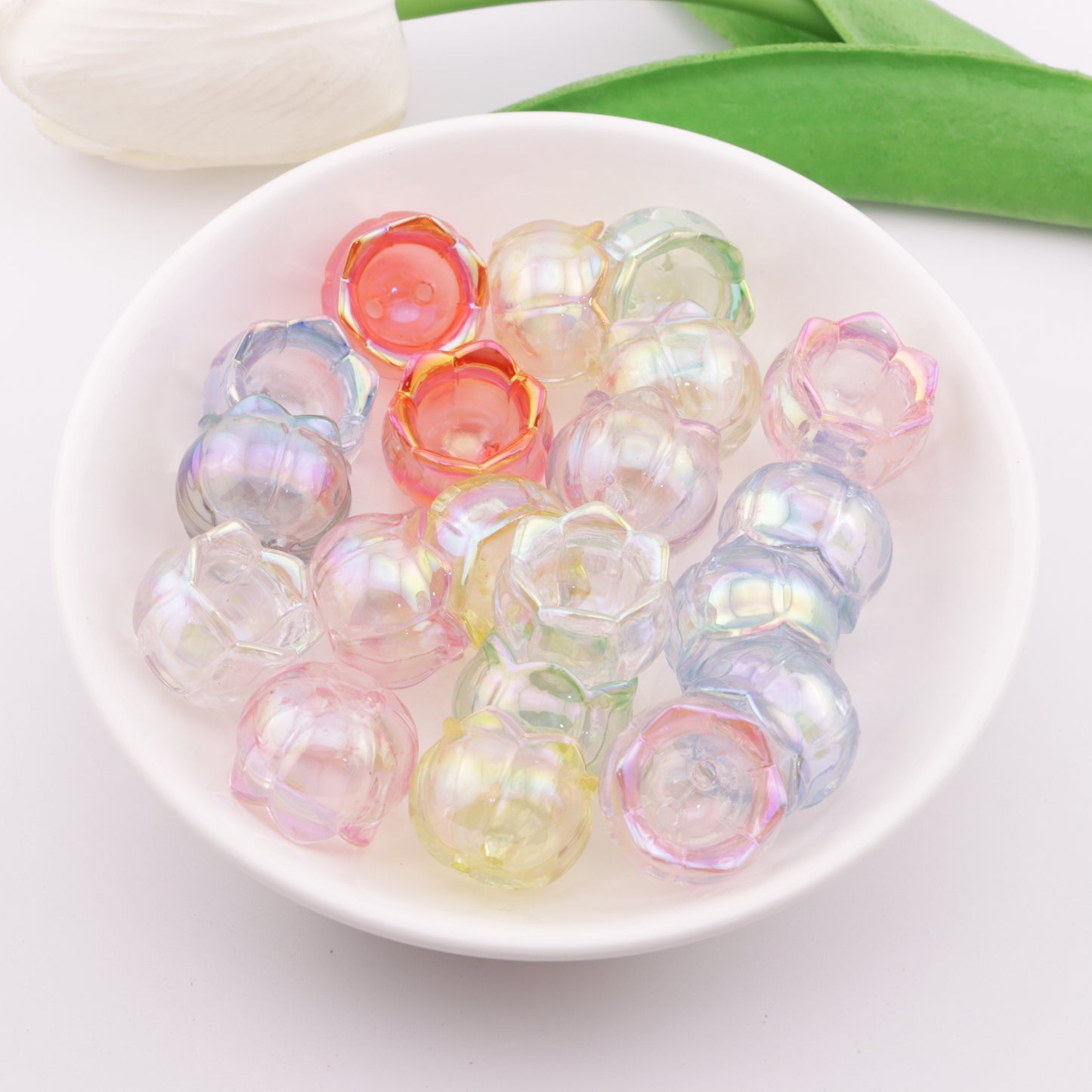 FS6060- 12×28mm Mixed-Color Uv Glow-In-The-Dark Double-Hole Lace Lily-Of-The-Valley