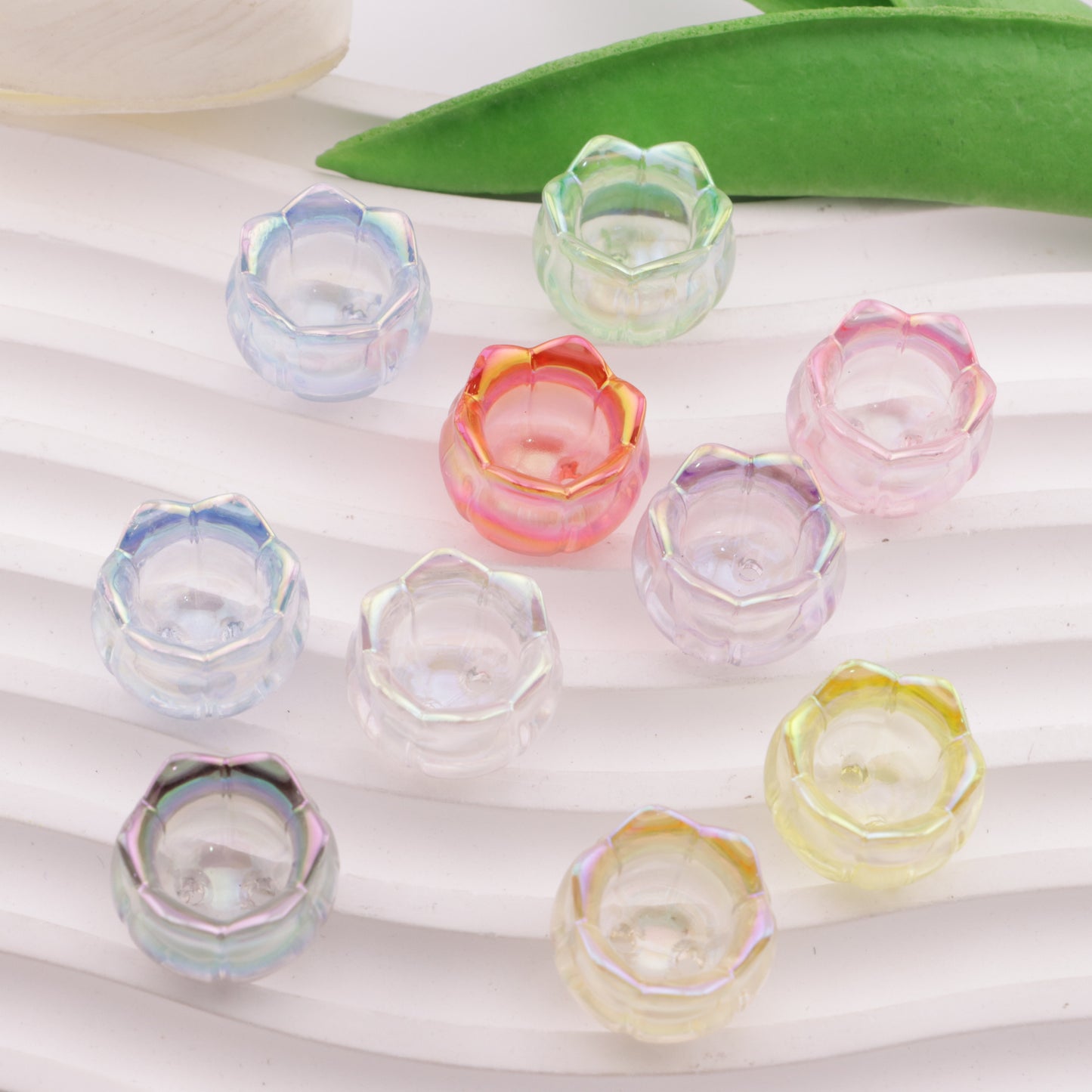 FS6060- 12×28mm Mixed-Color Uv Glow-In-The-Dark Double-Hole Lace Lily-Of-The-Valley
