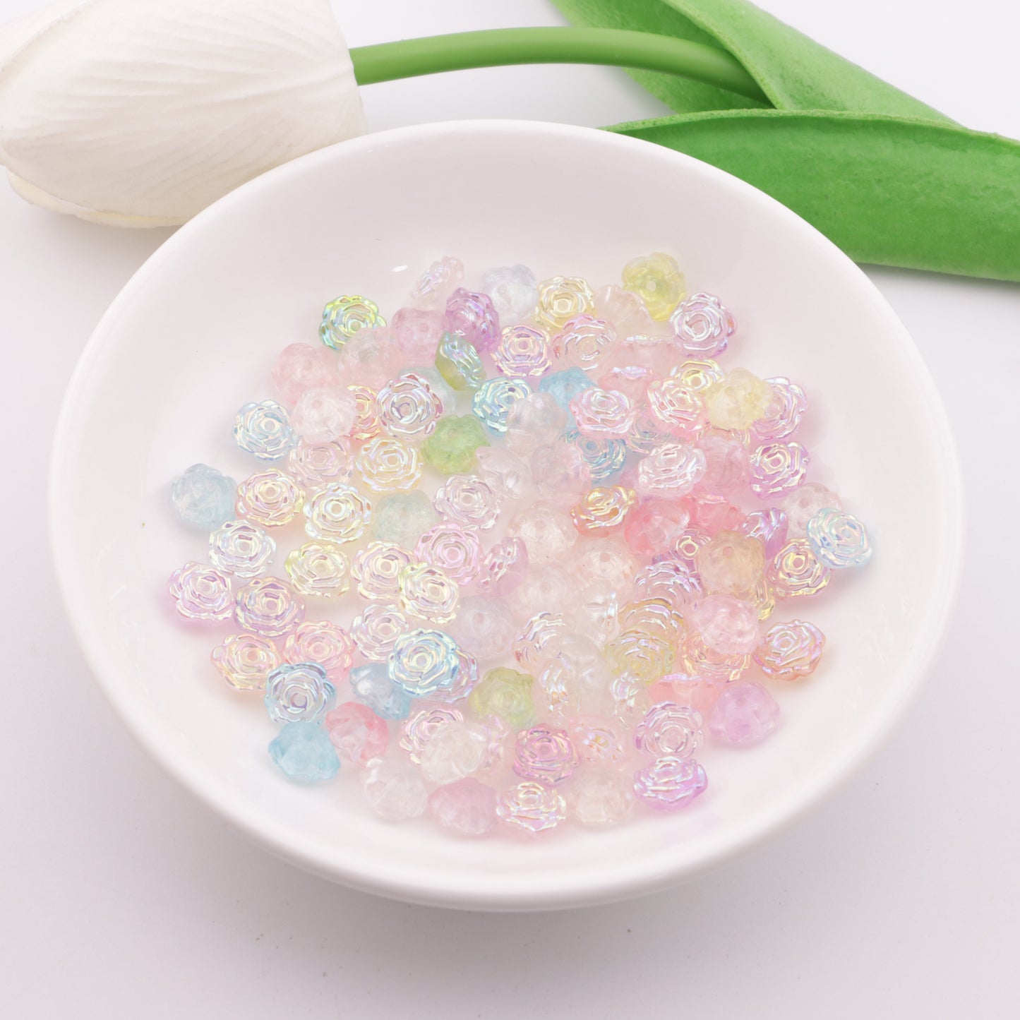 FS6055- 8mm Glow-In-The-Dark UV-Plated With Hole Roses