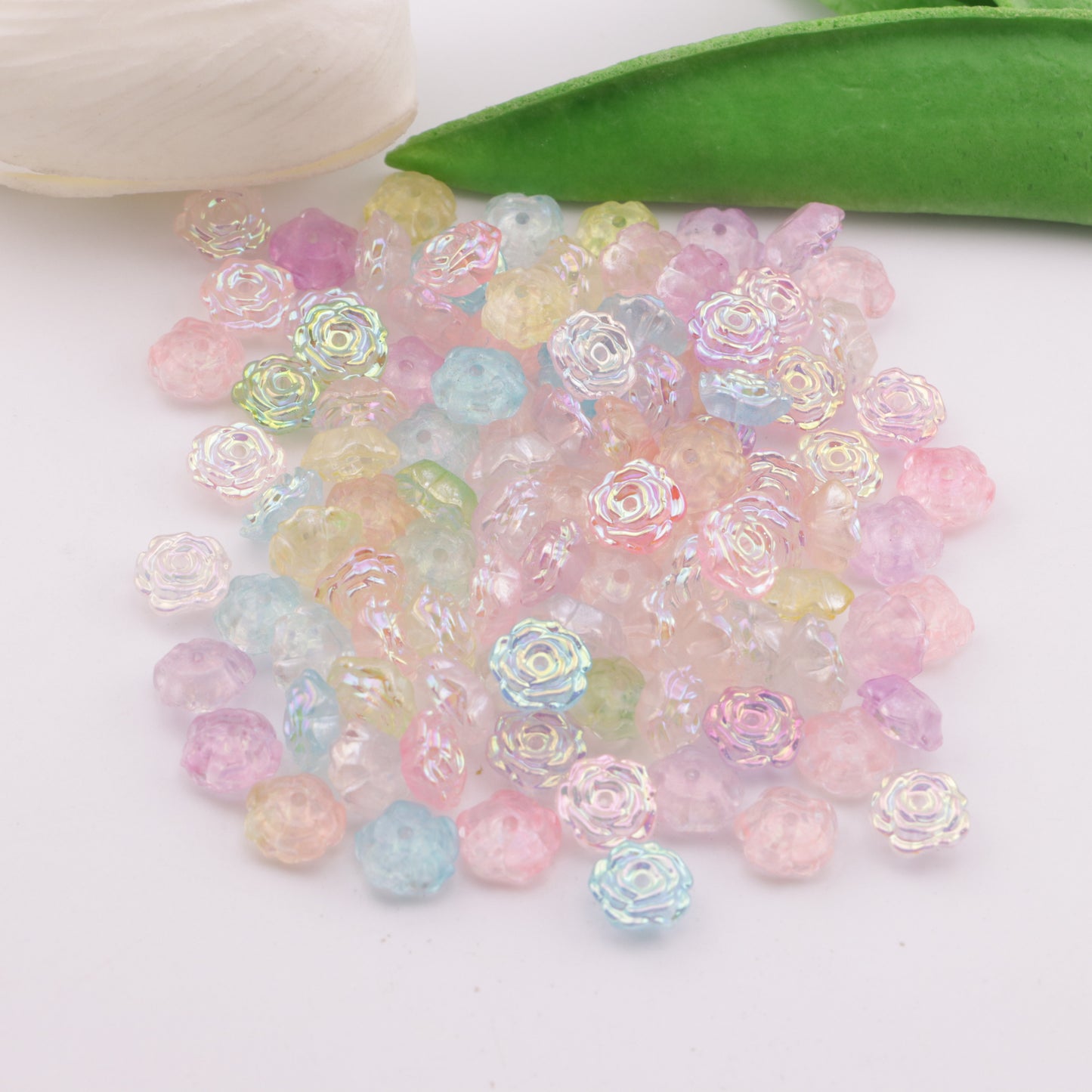 FS6055- 8mm Glow-In-The-Dark UV-Plated With Hole Roses