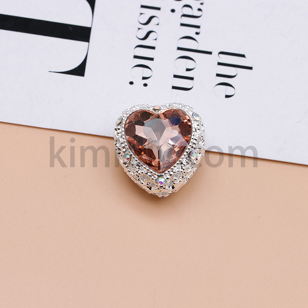 FS4845-Hollowed Heart Diamond Beads Fit For Beadable Pens