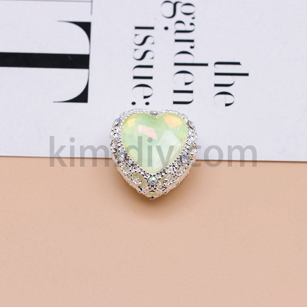 FS4845-Hollowed Heart Diamond Beads Fit For Beadable Pens