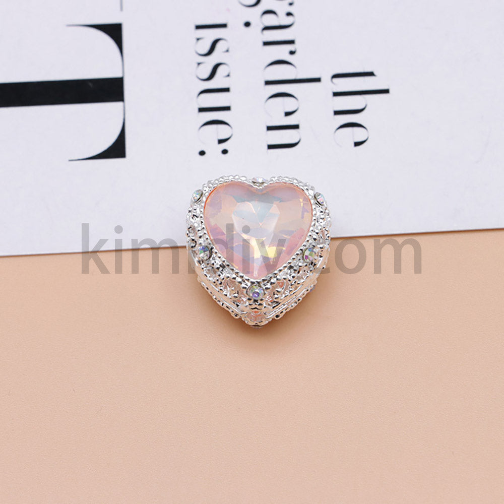 FS4845-Hollowed Heart Diamond Beads Fit For Beadable Pens