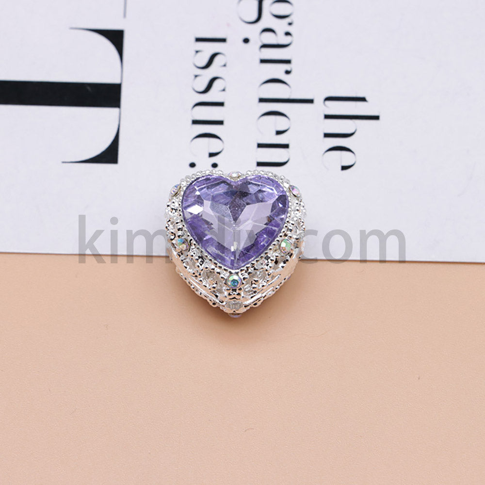 FS4845-Hollowed Heart Diamond Beads Fit For Beadable Pens