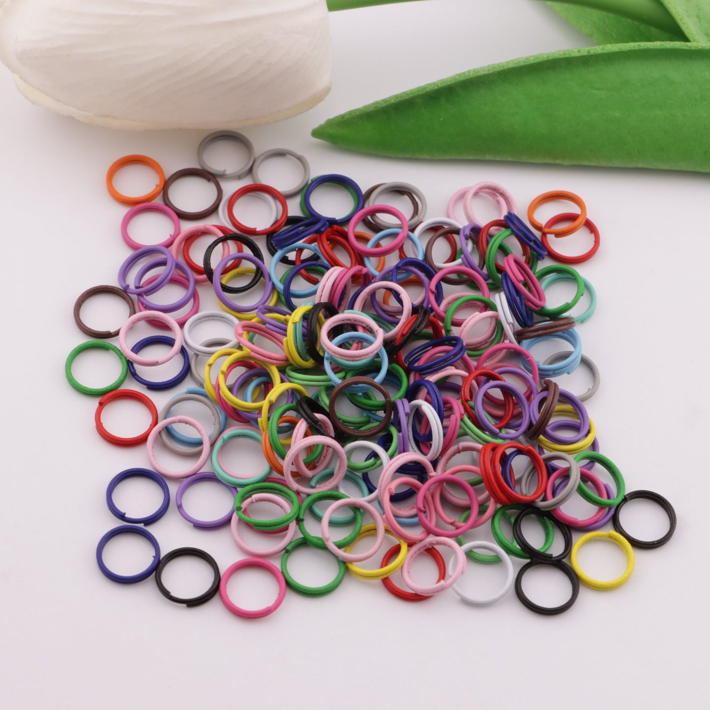 FS6089- 8mm Mixed-Color Solid Double-Layered Rings