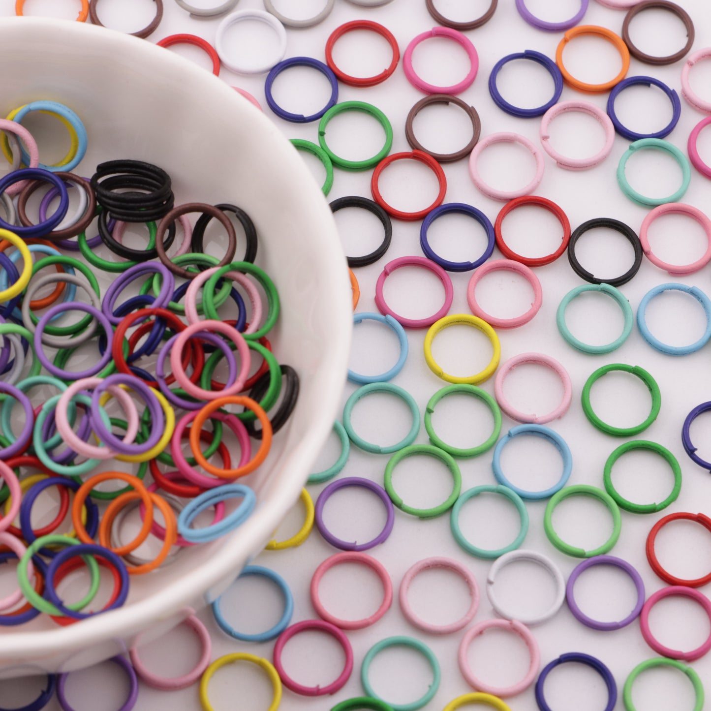 FS6089- 8mm Mixed-Color Solid Double-Layered Rings