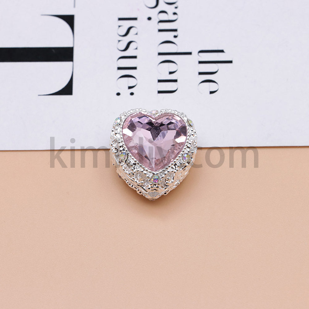FS4845-Hollowed Heart Diamond Beads Fit For Beadable Pens