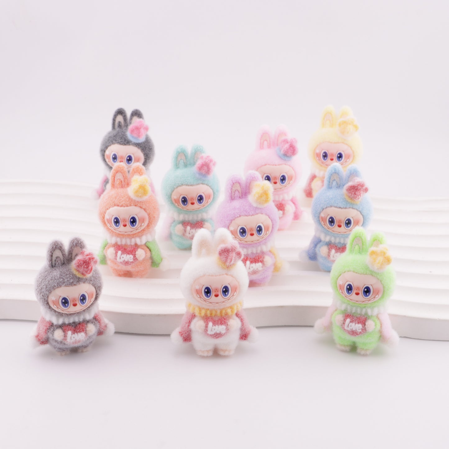 FS6099- 10 PCS/Set LBB Charms Flocked Hand - Held Heart - Shaped Crown Bubu Decorations