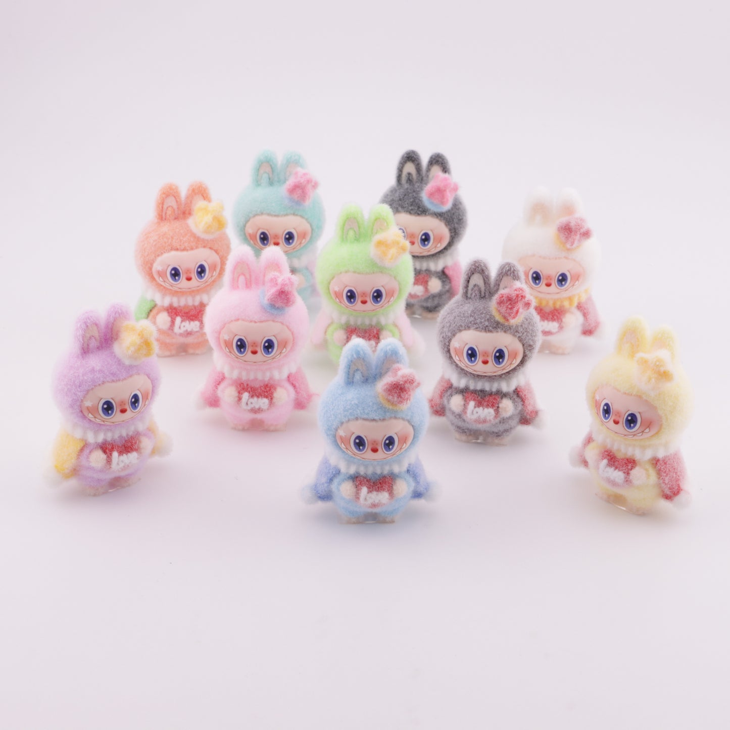 FS6099- 10 PCS/Set LBB Charms Flocked Hand - Held Heart - Shaped Crown Bubu Decorations