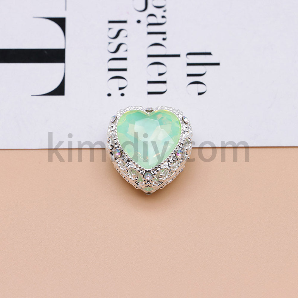 FS4845-Hollowed Heart Diamond Beads Fit For Beadable Pens