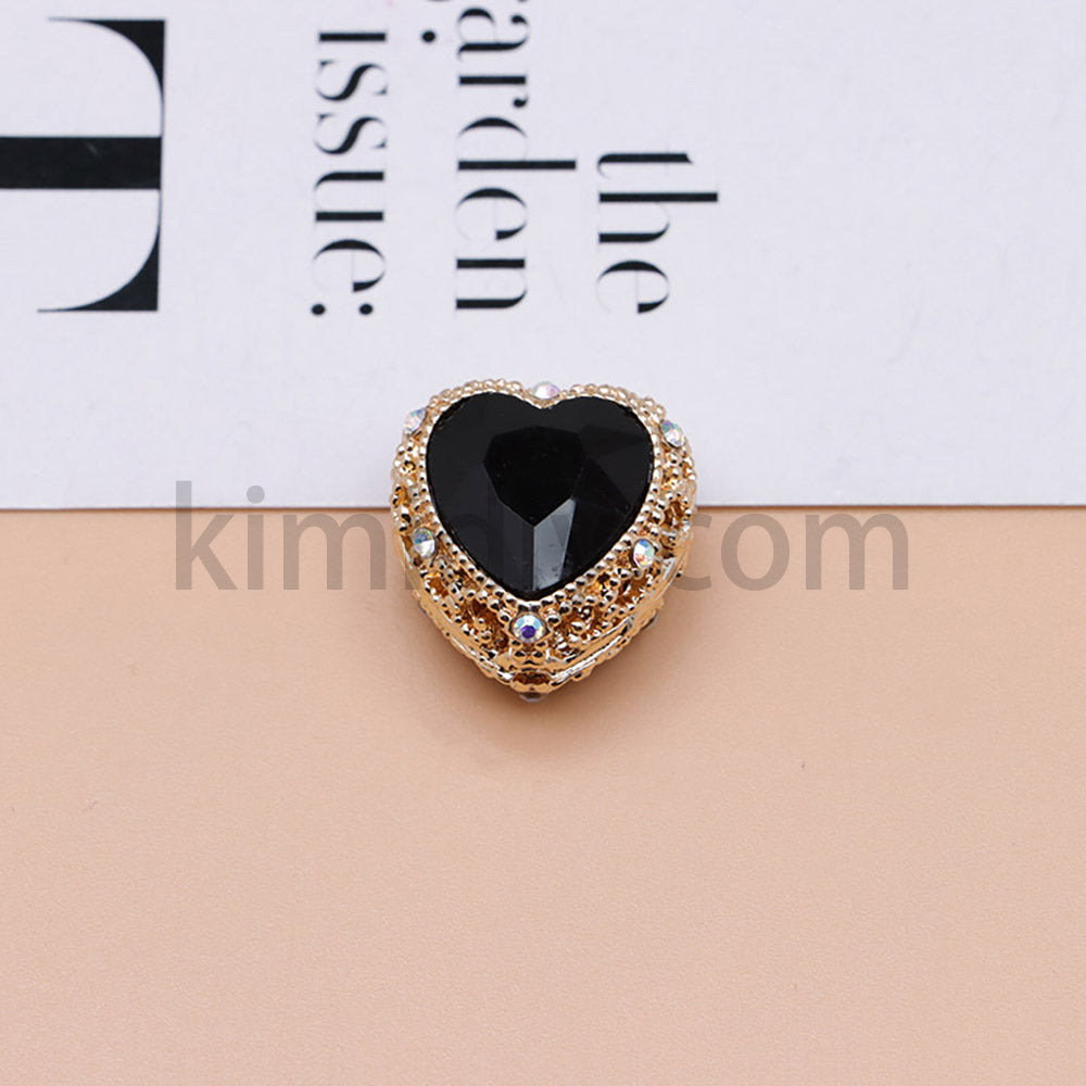 FS4845-Hollowed Heart Diamond Beads Fit For Beadable Pens