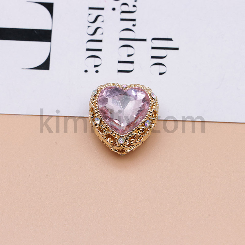 FS4845-Hollowed Heart Diamond Beads Fit For Beadable Pens