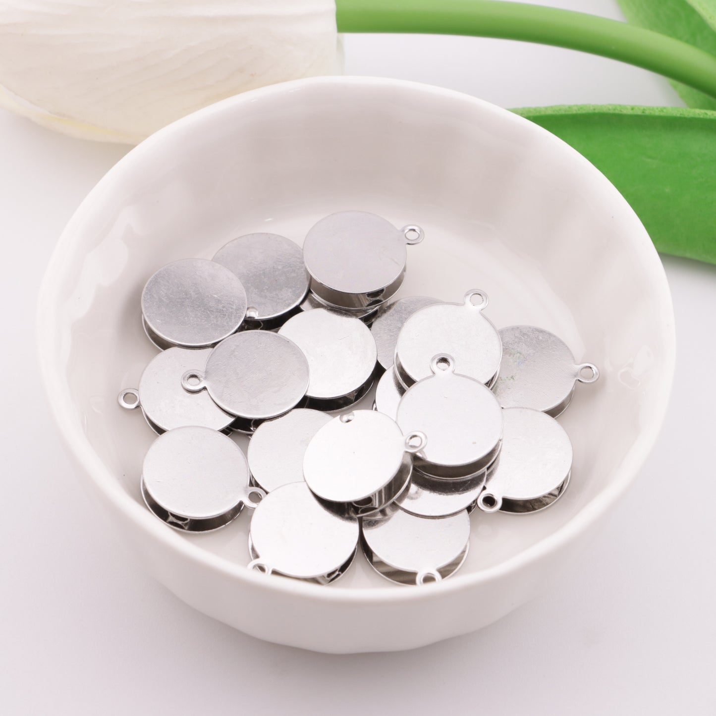FS6100- 12mm Metal Based Beads With Hanging Holes