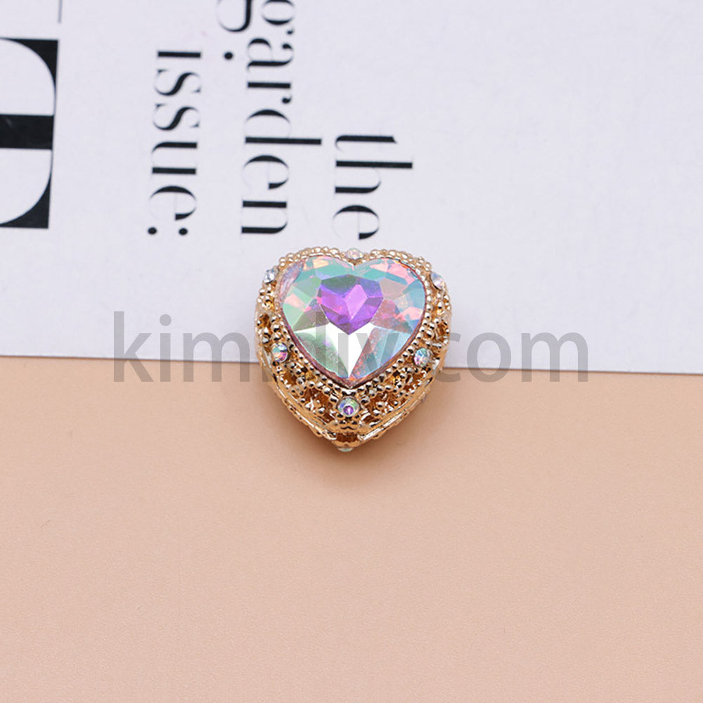 FS4845-Hollowed Heart Diamond Beads Fit For Beadable Pens