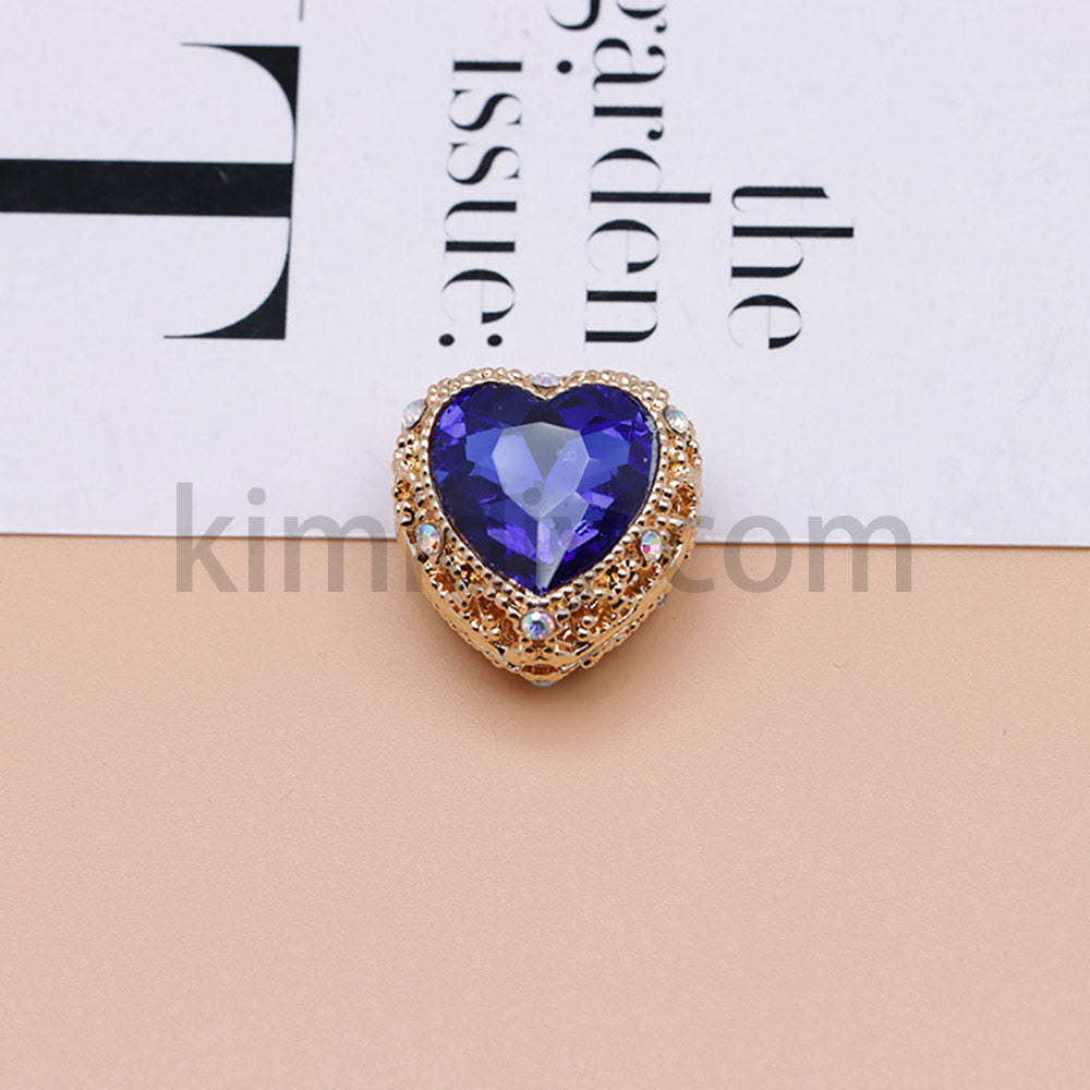 FS4845-Hollowed Heart Diamond Beads Fit For Beadable Pens