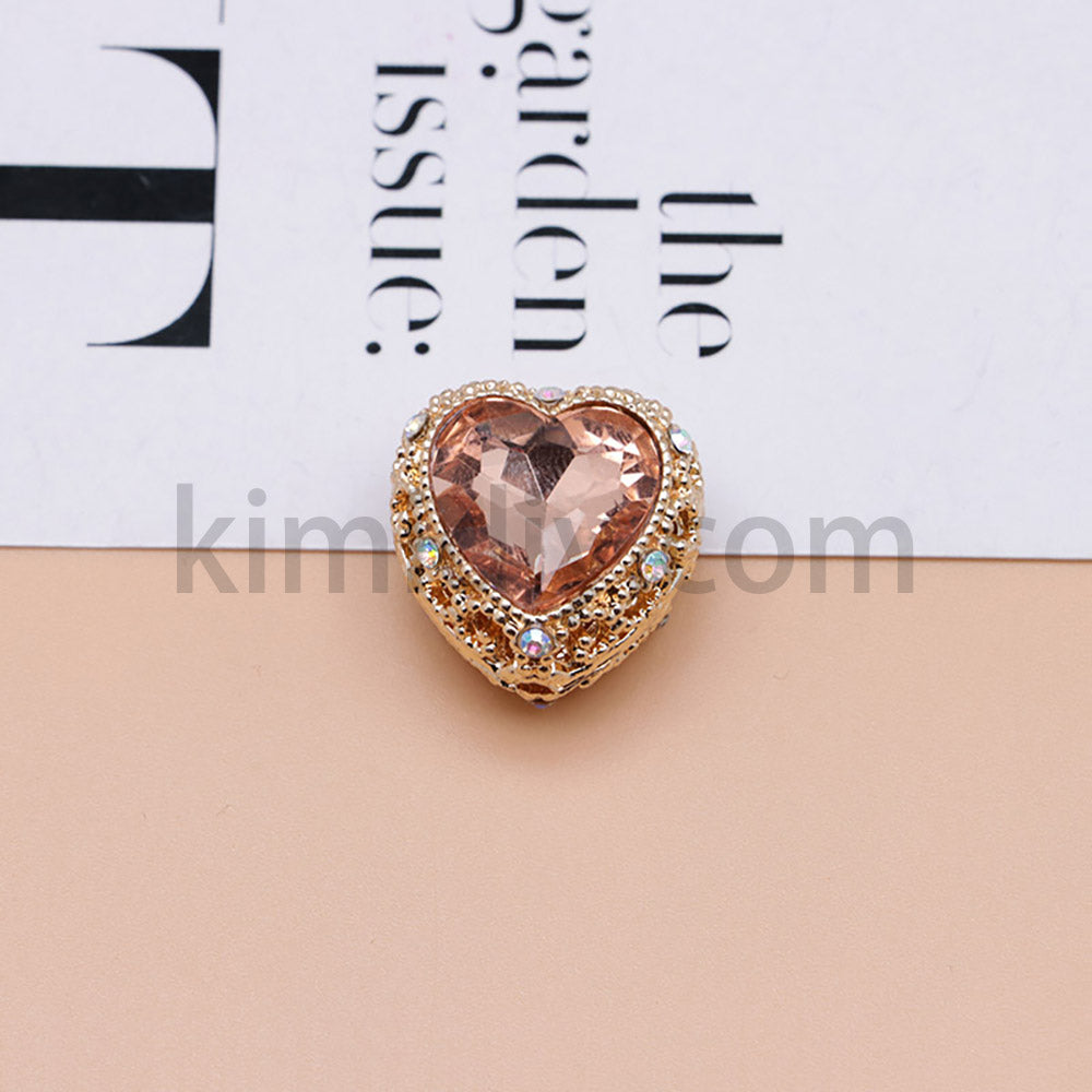 FS4845-Hollowed Heart Diamond Beads Fit For Beadable Pens