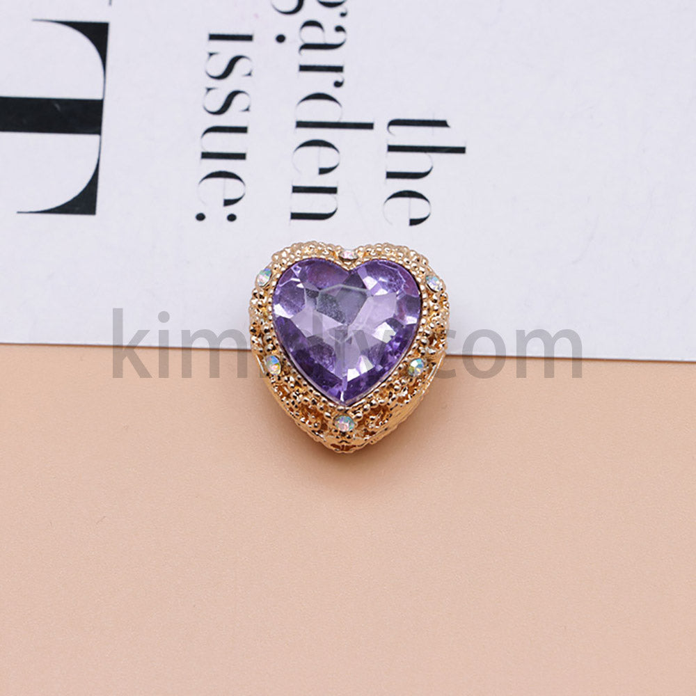 FS4845-Hollowed Heart Diamond Beads Fit For Beadable Pens
