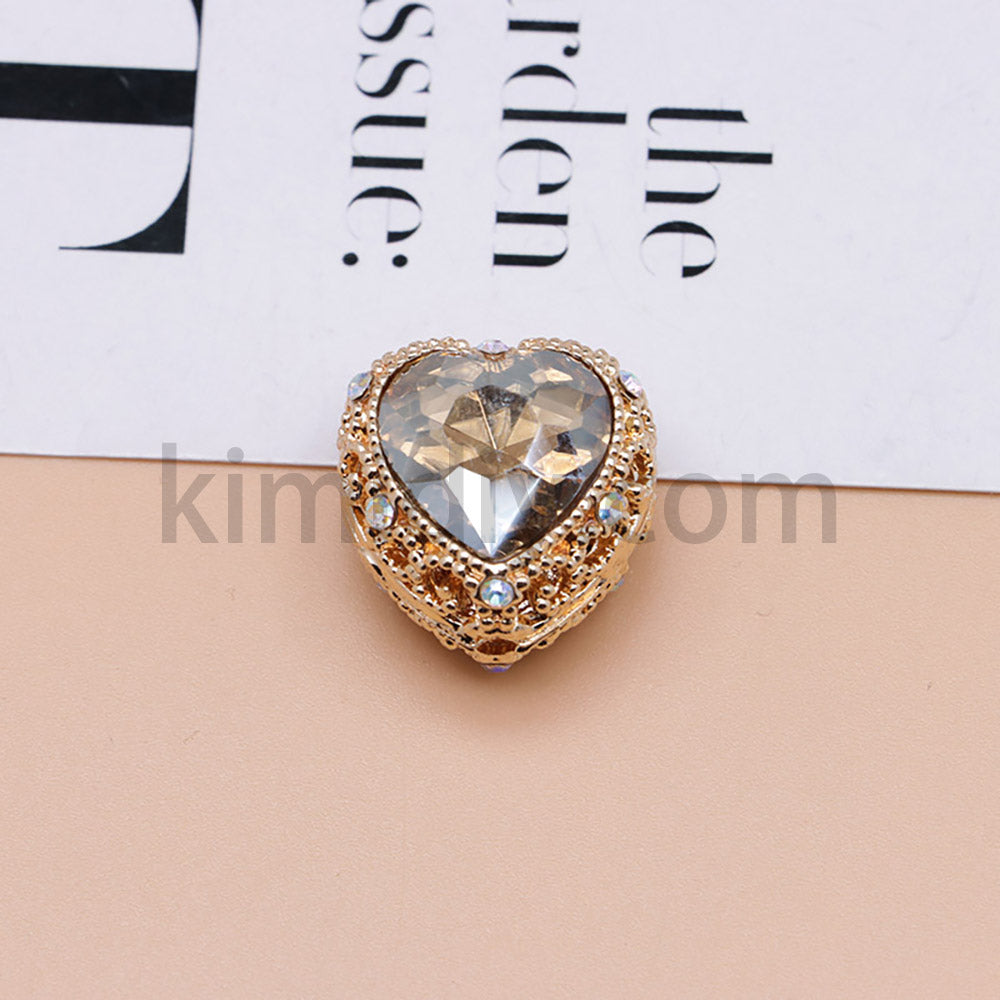 FS4845-Hollowed Heart Diamond Beads Fit For Beadable Pens