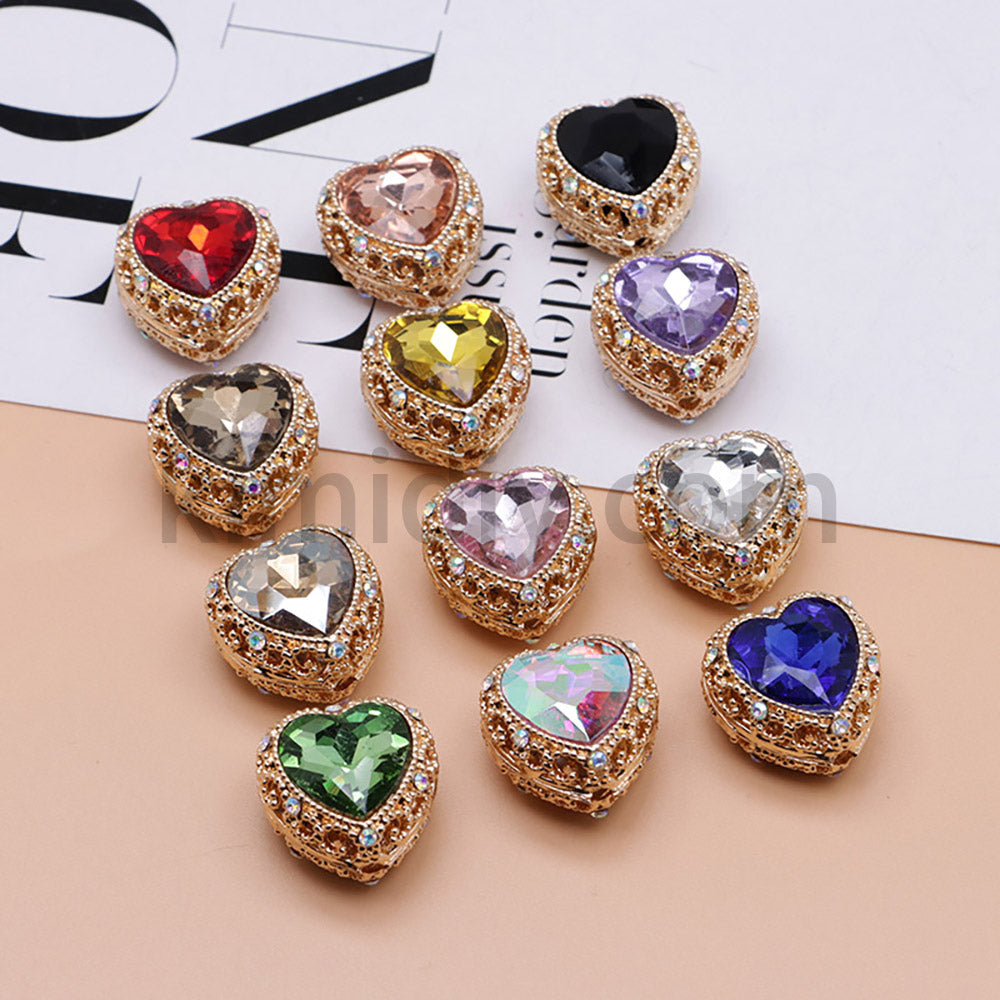 FS4845-Hollowed Heart Diamond Beads Fit For Beadable Pens