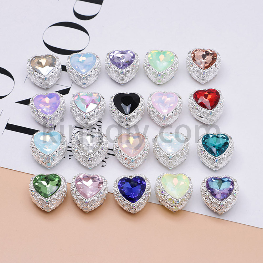 FS4845-Hollowed Heart Diamond Beads Fit For Beadable Pens