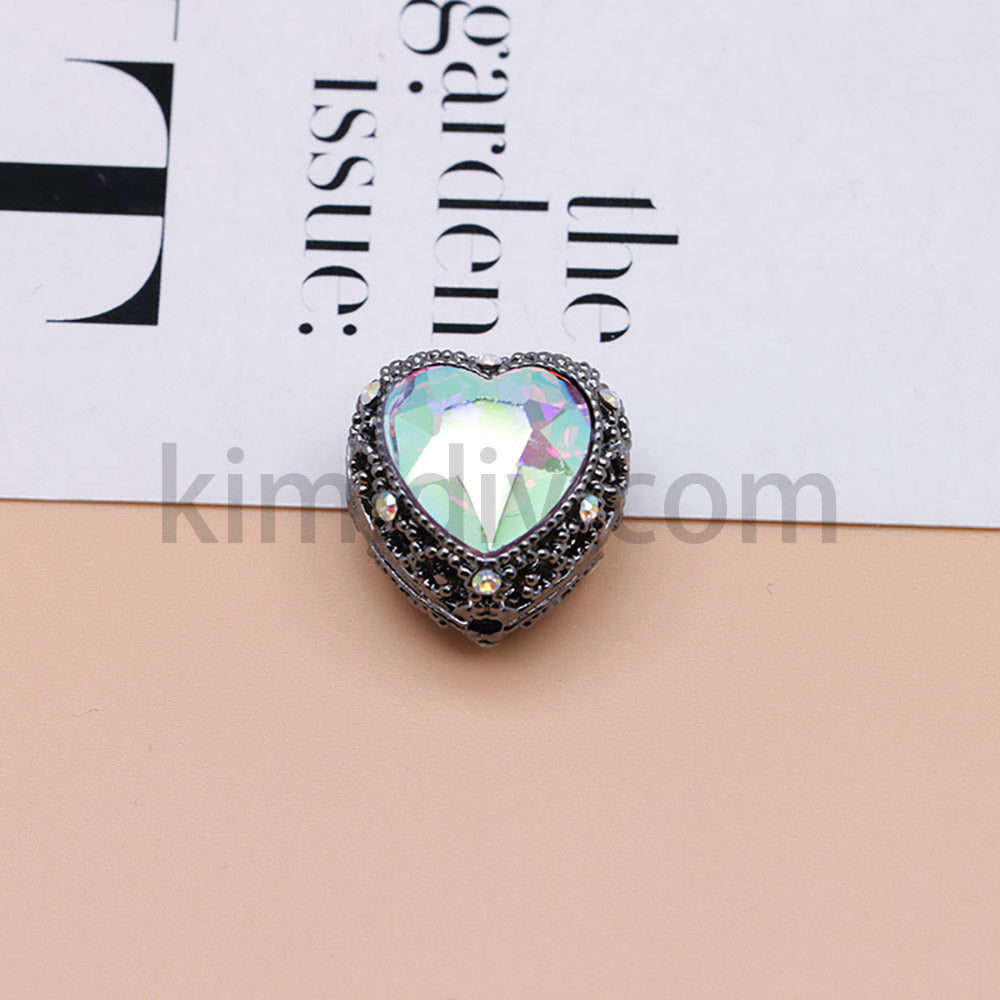 FS4845-Hollowed Heart Diamond Beads Fit For Beadable Pens