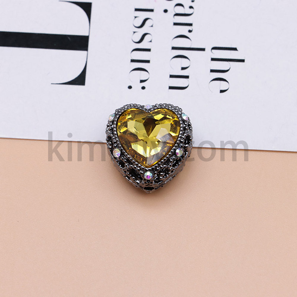 FS4845-Hollowed Heart Diamond Beads Fit For Beadable Pens