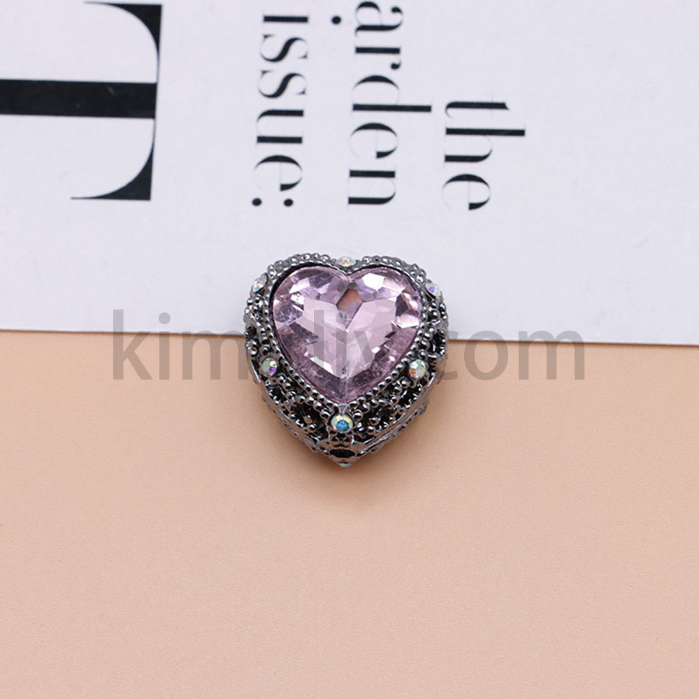 FS4845-Hollowed Heart Diamond Beads Fit For Beadable Pens