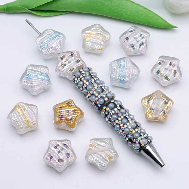 FS3692- 20mm Hand-Painted Oil Painting Bead Five-Pointed Stars