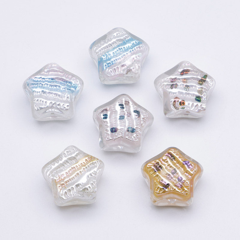 FS3692- 20mm Hand-Painted Oil Painting Bead Five-Pointed Stars