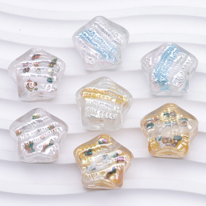 FS3692- 20mm Hand-Painted Oil Painting Bead Five-Pointed Stars