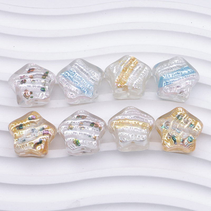 FS3692- 20mm Hand-Painted Oil Painting Bead Five-Pointed Stars