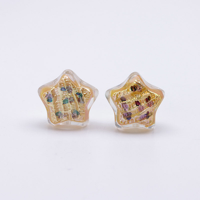 FS3692- 20mm Hand-Painted Oil Painting Bead Five-Pointed Stars