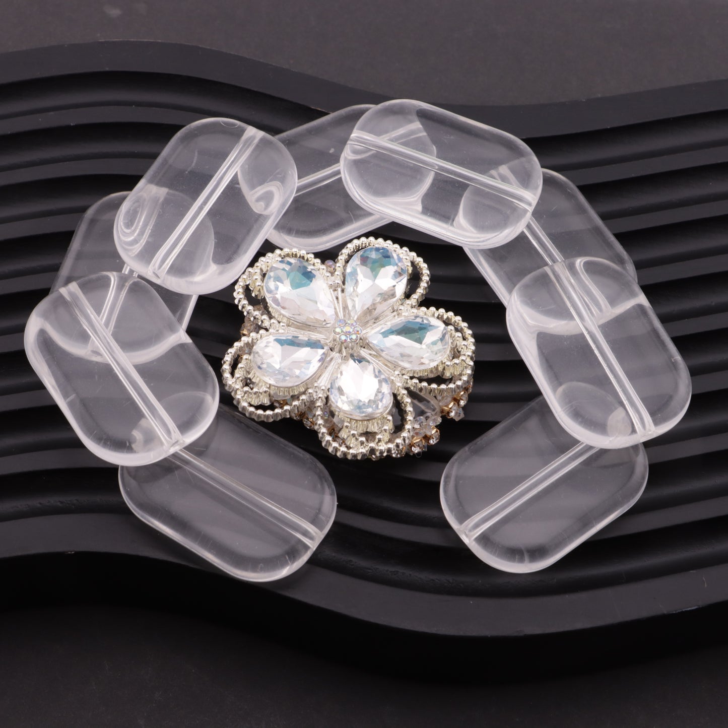 FS6148- 24*35mm Clear Rounded Rectangular Plate Based Beads Transparent Rounded Rectangular Base Beads