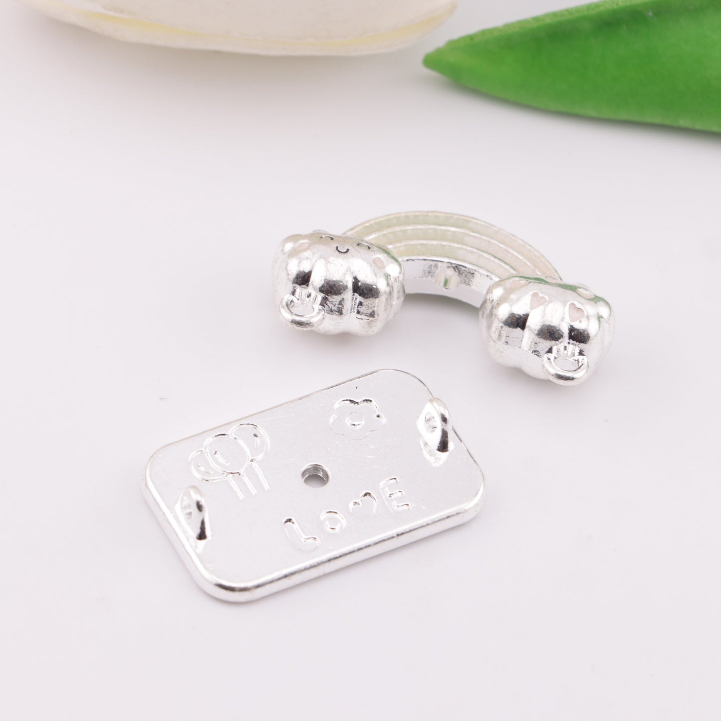 FS6154- Metal Rainbows And Plate Beads Set With Holes