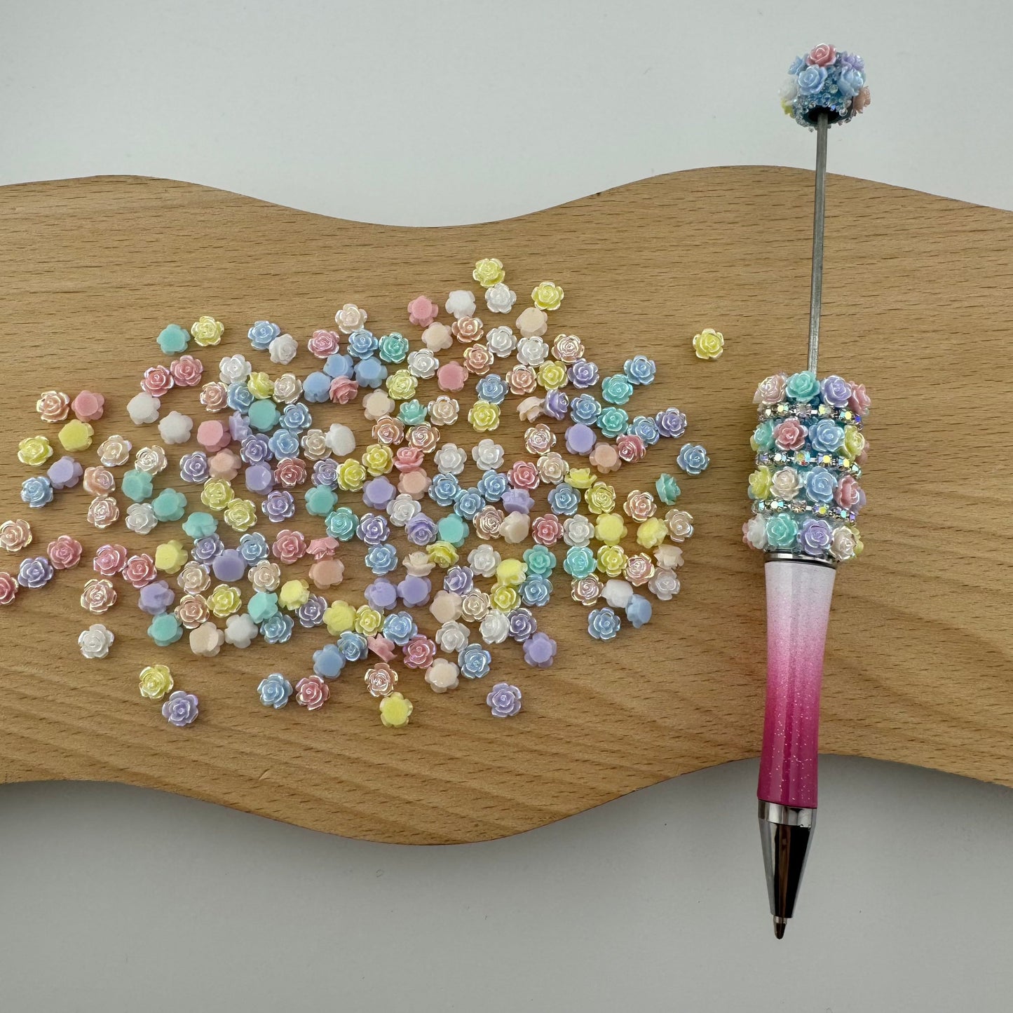 FS1316- 6MM UV Rose Solid Color Rose Resin Nail Charms For Making Fance Pen Or Fancy Bead