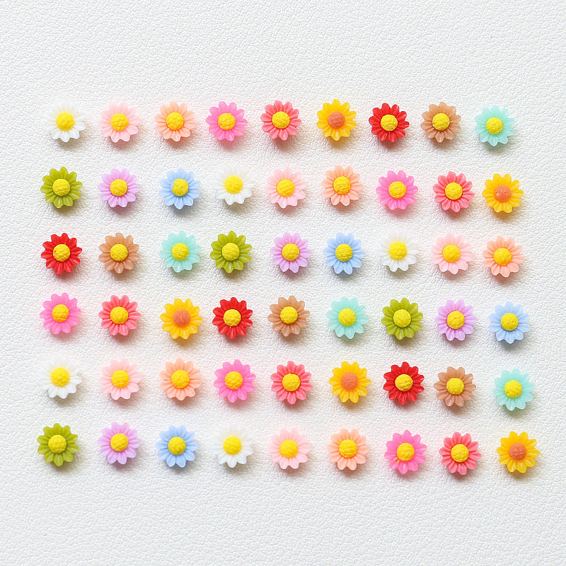 FS1317- 6MM Dasiy Flower Resin Nail Charms For Making Fancy Bead Or Fancy Pen