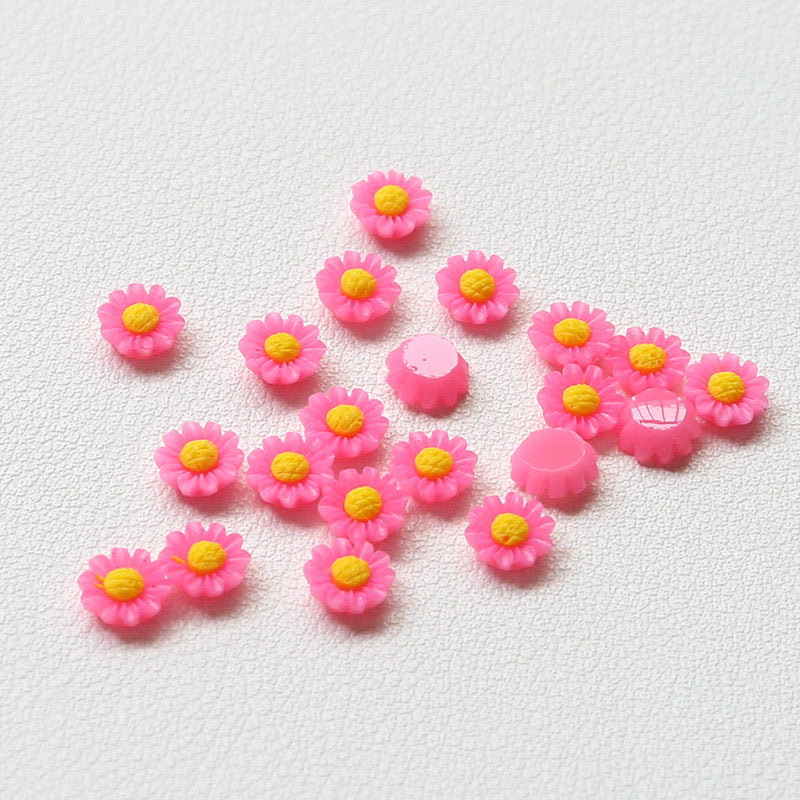 FS1317- 6MM Dasiy Flower Resin Nail Charms For Making Fancy Bead Or Fancy Pen