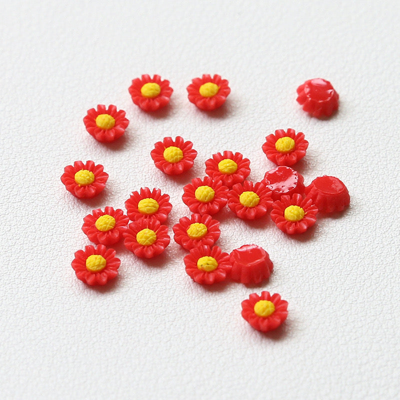 FS1317- 6MM Dasiy Flower Resin Nail Charms For Making Fancy Bead Or Fancy Pen