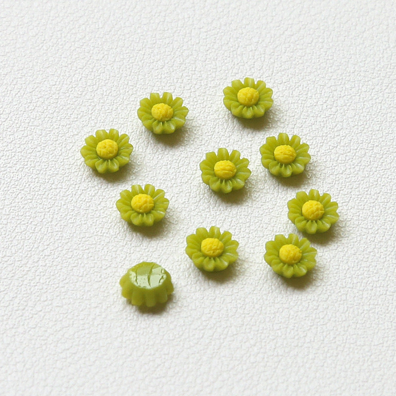 FS1317- 6MM Dasiy Flower Resin Nail Charms For Making Fancy Bead Or Fancy Pen