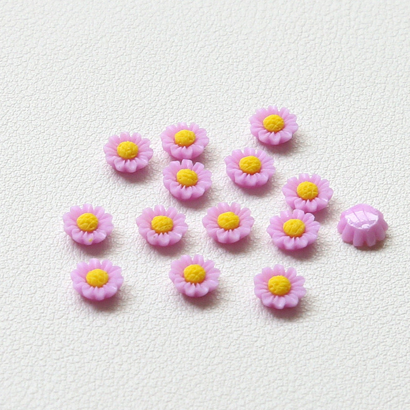 FS1317- 6MM Dasiy Flower Resin Nail Charms For Making Fancy Bead Or Fancy Pen