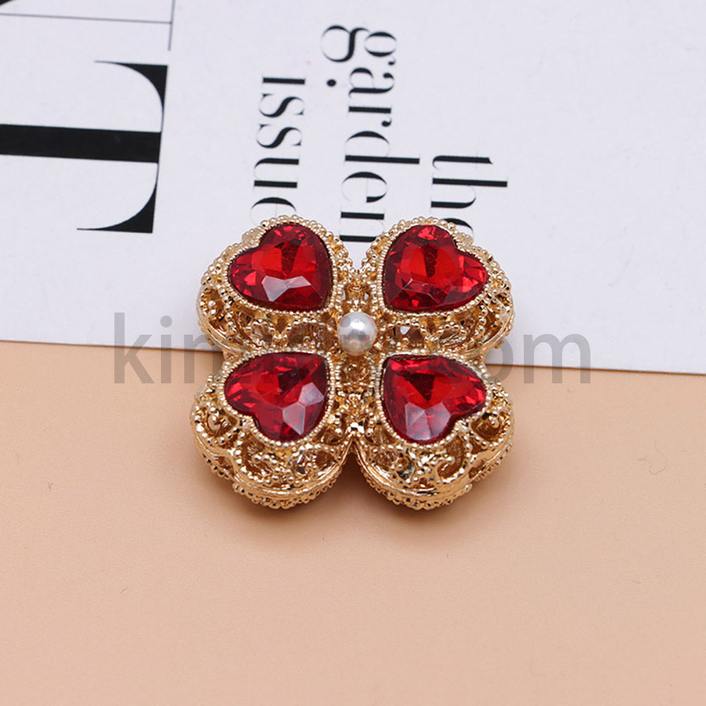 FS0953- Mixed Color Silver Clover Crystal Alloy Diamond Ball Beads Fit For Beadable Pens