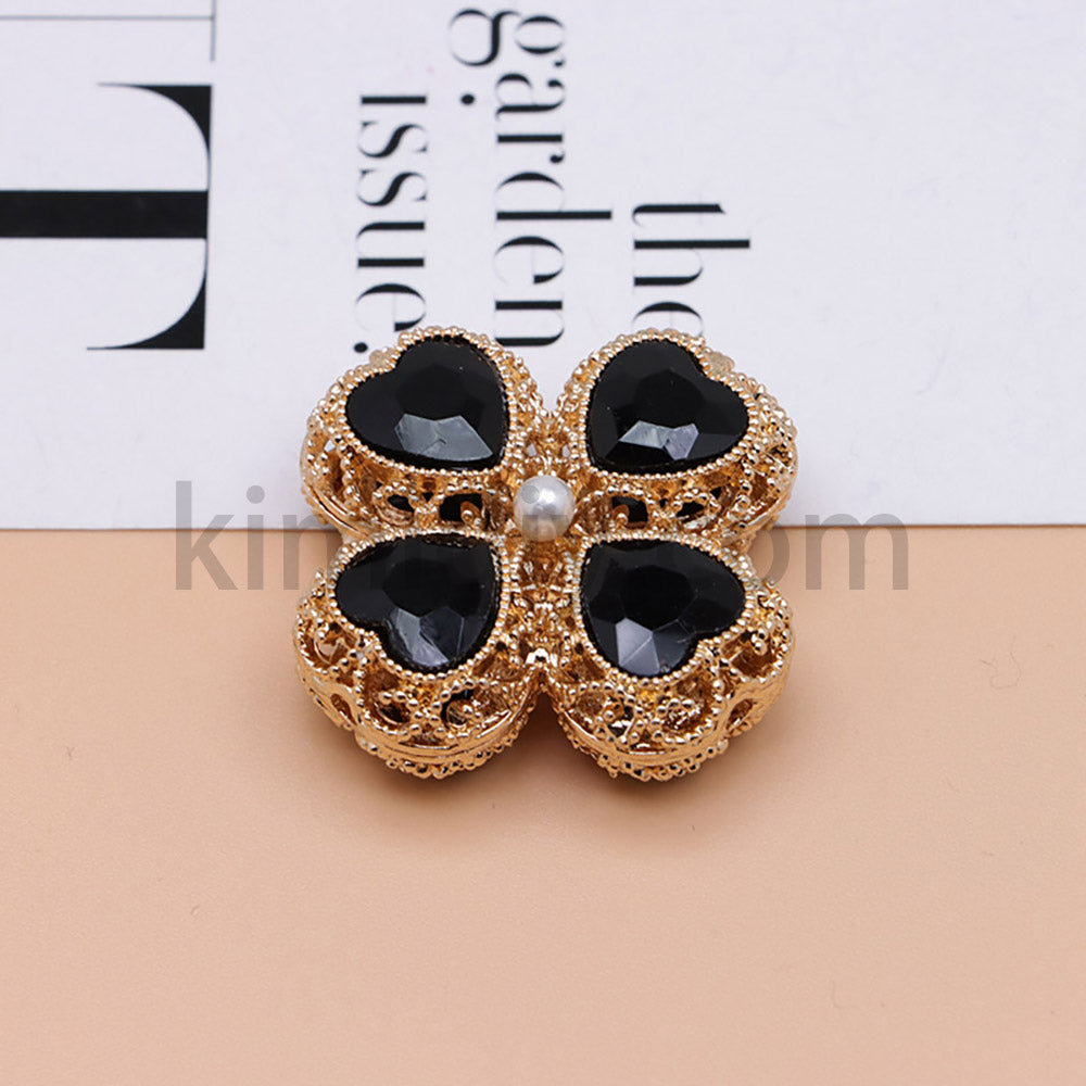 FS0953- Mixed Color Silver Clover Crystal Alloy Diamond Ball Beads Fit For Beadable Pens
